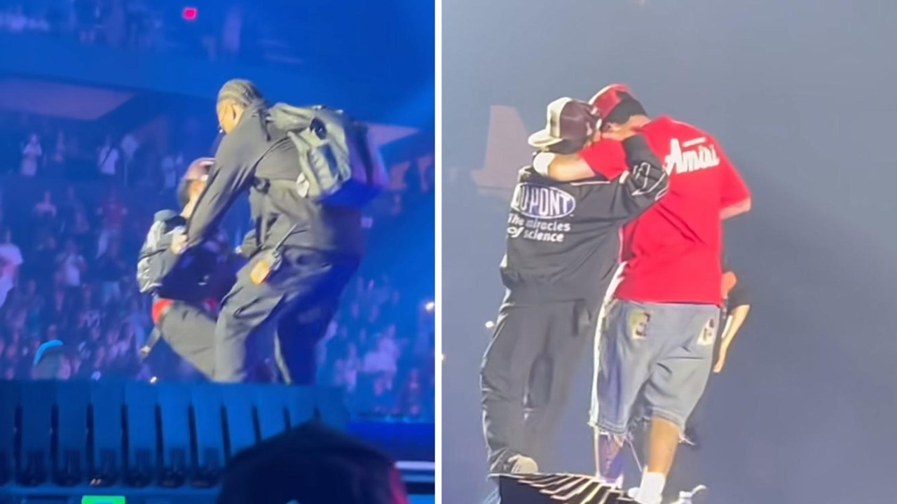 Blessd detiene su concierto en EE. UU. y enfrenta a guarda que arrojó a niño del escenario: “¿Cómo vas a tirar al niño así?